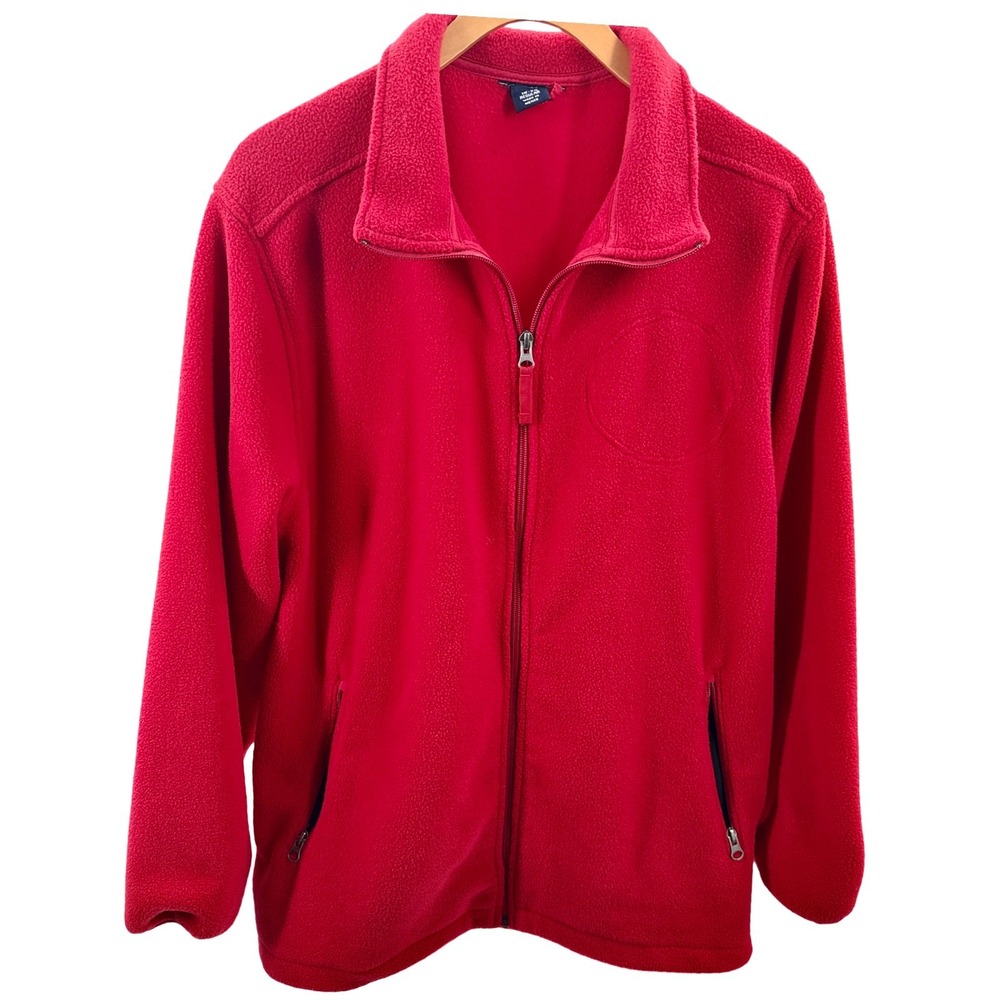 Lands End AirCore 200 Fleece Jacket Womens XL 18-20 Red Full Zip Gorpcore